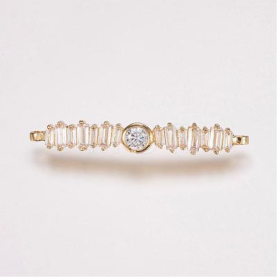 Brass Micro Pave Cubic Zirconia Links ZIRC-P049-09G-1