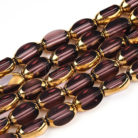 Electroplate Opaque Color Glass Beads Strands X-EGLA-Q127-A01-02I-1