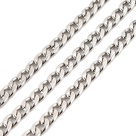 Tarnish Resistant 304 Stainless Steel Cuban Link Chains CHS-K016-02A-P-1