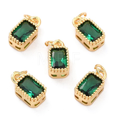 Real 18K Gold Plated Brass Inlaid Cubic Zirconia Charms X-ZIRC-L100-075G-02-1
