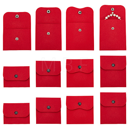 12Pcs 4 Styles Portable Felt Card Cover Bag ABAG-GA0001-21A-1