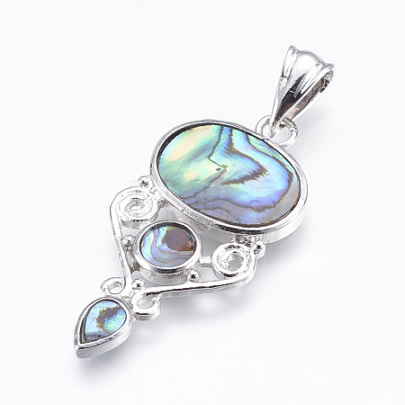Abalone Shell/Paua Shell Pendants X-SSHEL-P014-18-1