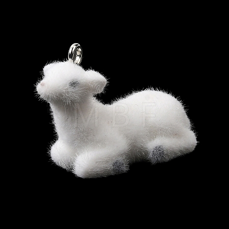 Flocking Opaque Resin Pendants RESI-G123-01B-1