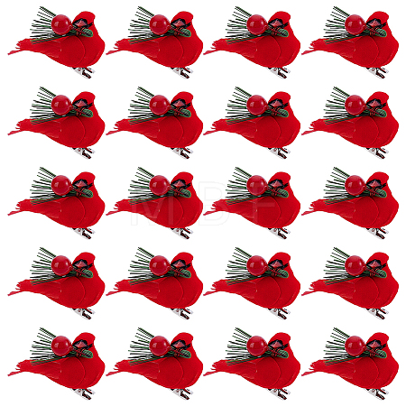 Felt & Feather & Foam Simulation Bird Christmas Tree Decorations DJEW-WH0028-031P-1