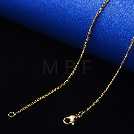 304 Stainless Steel Curb Chain Necklace NJEW-S420-001B-G-1