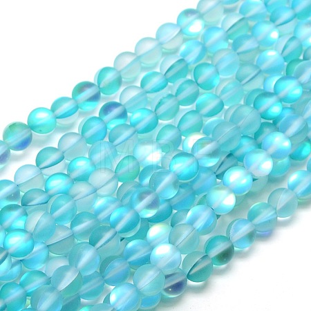 Synthetic Moonstone Beads Strands G-F142-6mm-03-1