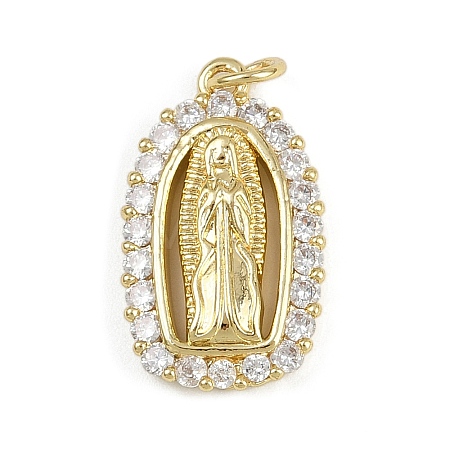 Brass Micro Pave Cubic Zirconia Pendants KK-Z123-24G-06-1