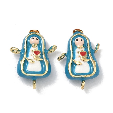Brass Enamel Religion Virgin Chandelier Component Links KK-Z153-05G-01-1