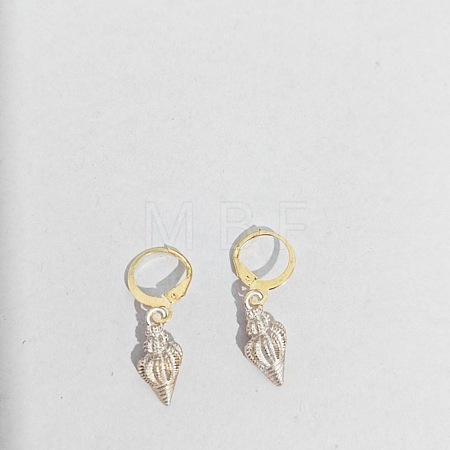 Ocean Theme Alloy Enamel Conch Leverback Earrings FS-WG4EEAF-08-1