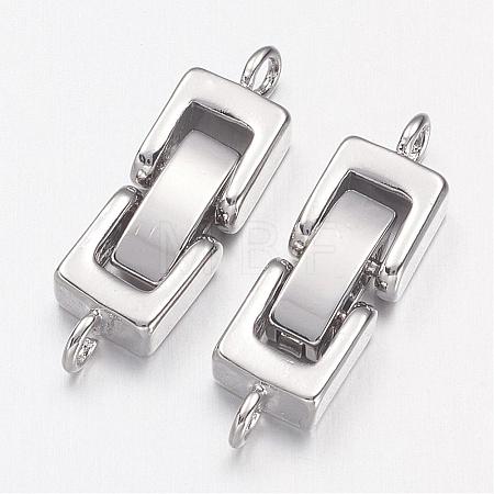 Brass Fold Over Clasps KK-I591-06P-NR-1