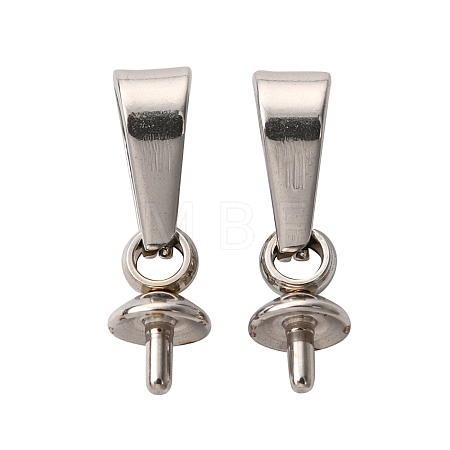 Tarnish Resistant 201 Stainless Steel Peg Bails Pendants X-STAS-E031-1-1