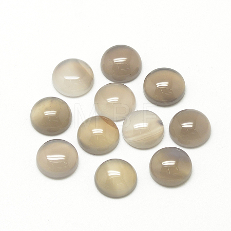 Natural Gray Agate Cabochons X-G-R416-8mm-15-1