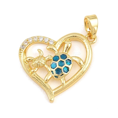 Brass Micro Pave Clear Cubic Zirconia Pendants CU-CBADB0D-04B-G-1