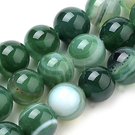 Natural Striped Agate/Banded Agate Beads Strands G-S259-04E-10mm-1