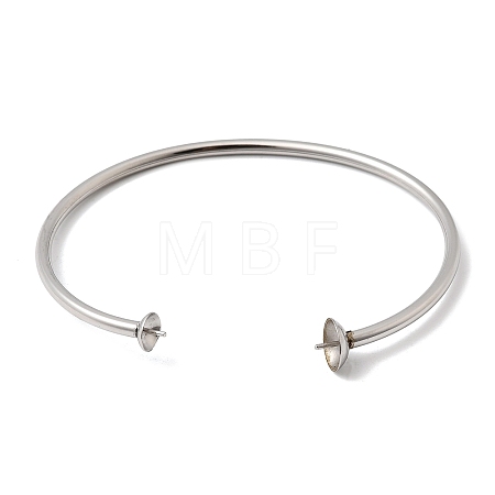 304 Stainless Steel Open Cuff Torque Bangle Making BJEW-H644-02P-1
