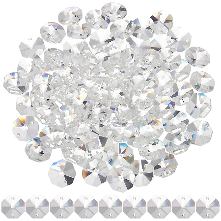 80Pcs Octagon Sew on Glass Rhinestone GLAA-SP0001-82B-02-1