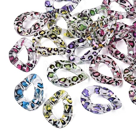 UV Plating Printed Transparent Acrylic Beads AC-CBAEEF4-21-1