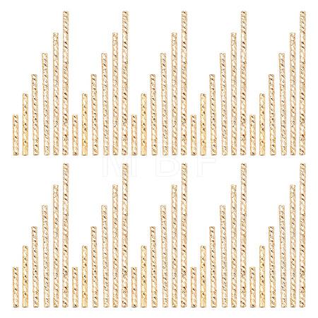 60Pcs 6 Style Corrugated Brass Tube Beads KK-DC0002-51-1