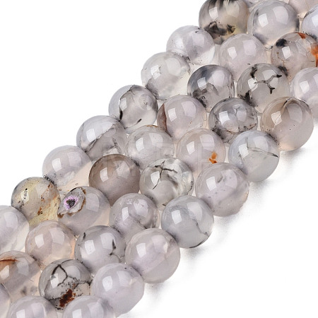 Round Natural Dragon Veins Agate Beads Strands G-S124-4mm-1