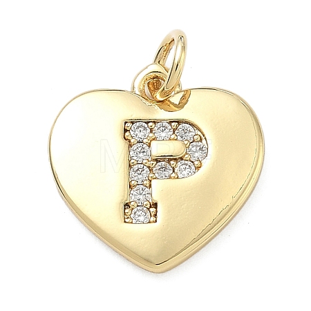 Brass Micro Pave Clear Cubic Zirconia Pendants KK-D229-01G-16-1