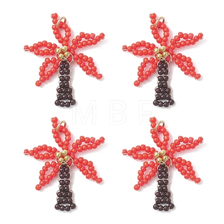 Glass Seed Beaded Pendants PALLOY-MZ01251-02-1