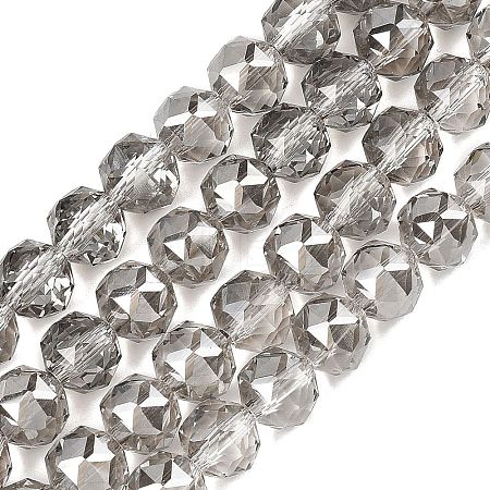 Electroplate Transparent Glass Beads Strands GLAA-H040-01D-1
