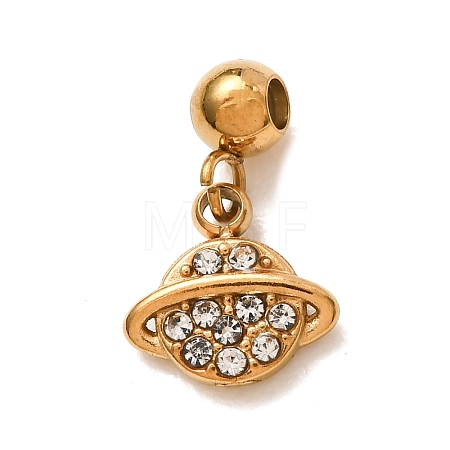 304 Stainless Steel Micro Pave Clear Cubic Zirconia Pendants CU-CBAB6EC-15G-01-1
