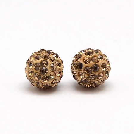 Polymer Clay Rhinestone Beads RB-A053-6mm-14-1