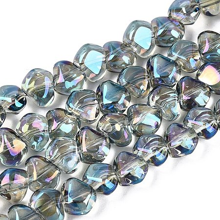 Electroplate Transparent Glass Beads Strands EGLA-Q133-01A-08-1