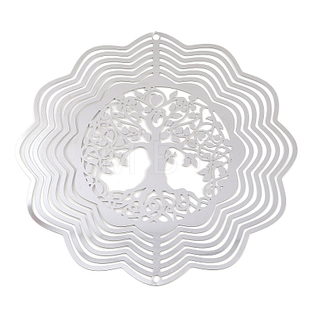 201 Stainless Steel 3D Rotating Hanging Wind Spinner STAS-B122-01P-08-1