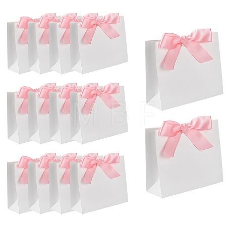 White Cardboard Paper Wedding Candy Boxes with Ribbon CON-FZC0002-002C-1