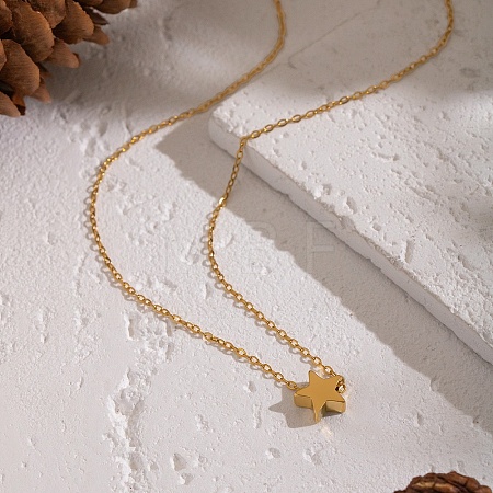 Minimalist 304 Stainless Steel Pendant Cable Chain Necklaces for Women BI0431-1-1