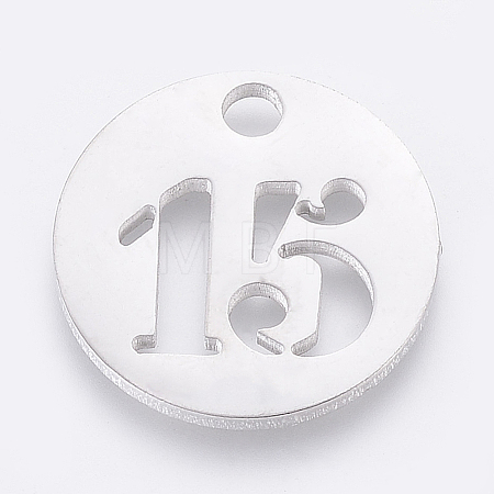 Non-Tarnish 304 Stainless Steel Pendants STAS-F233-15-P-1