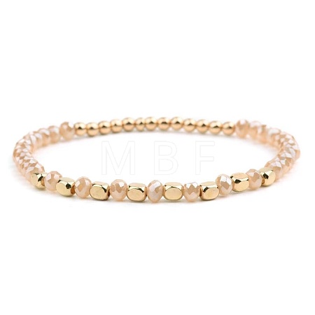 Narual White Jade & Synthetic Non-magnetic Hematite Beads Stretch Bracelets for Women LS-KP6261-10-1