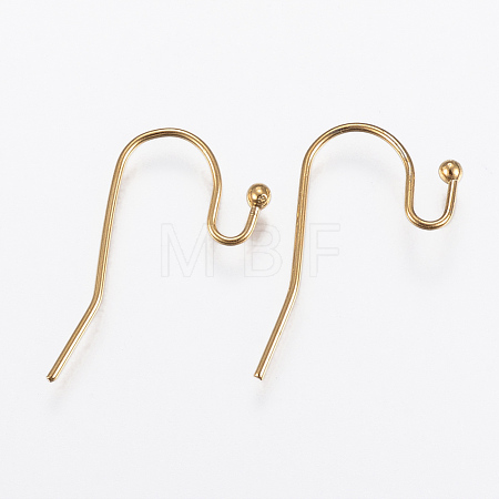 Ion Plating(IP) 304 Stainless Steel Earring Hooks X-STAS-E145-09G-1