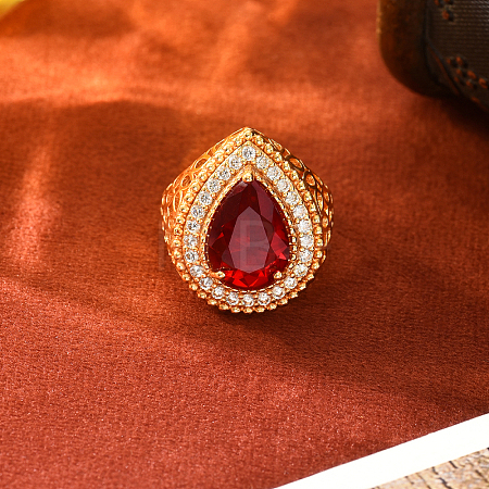 Vintage Bohemian Brass Micro Pave Cubic Zirconia Cuff Open Rings for Women VA3627-4-1