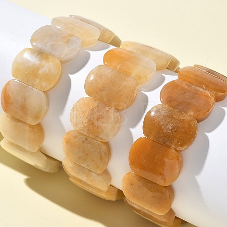 Natural Topaz Jade Beads Stretch Bracelets for Women Men BJEW-I323-02B-1