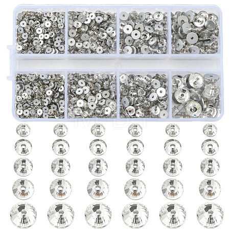 1100Pcs 5 Styles Faceted Transparent Glass Beads GLAA-YW0005-74-1