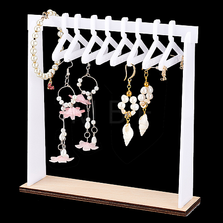 1 Set Opaque Acrylic with Wood Earring Display Stands EDIS-PH0001-52-1