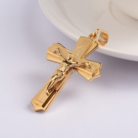 Easter Theme Crucifix Cross 304 Stainless Steel Pendants STAS-N080-07G-1