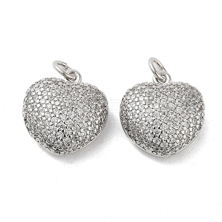 Brass Micro Pave Clear Cubic Zirconia Pendants KK-A205-06P-1
