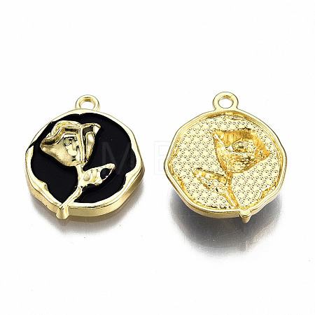Rack Plating Alloy Enamel Pendants LS-ENAM-N060-18-02LG-1