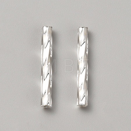 Glass Twist Bugle Beads GLAA-WH0035-26-1