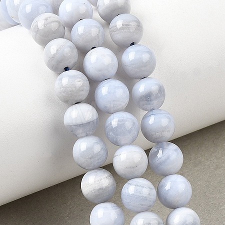 Natural Blue Lace Agate Beads Strands G-G344-A06-6mm-1