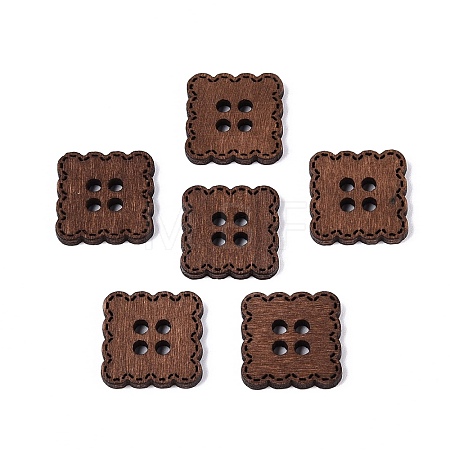 4-Hole Square Wood Buttons BUTT-Q046-10B-1