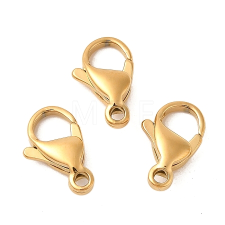 Ion Plating(IP) 304 Stainless Steel Lobster Claw Clasps X-STAS-AB13-G-01-1
