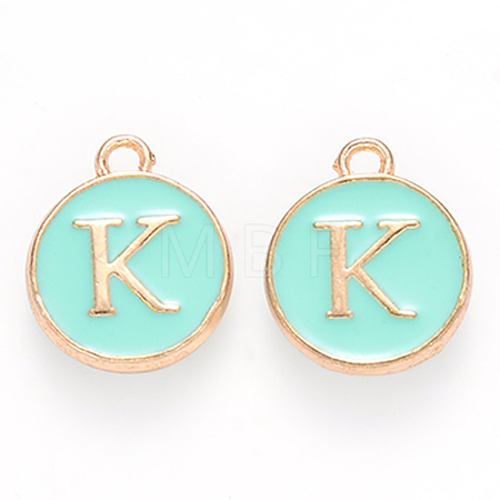 Golden Plated Alloy Enamel Charms ENAM-S118-05K-1