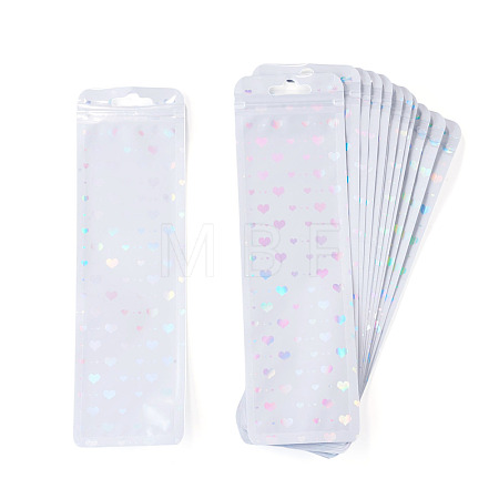 50Pcs Rectangle Glitter Holographic Plastic Yin-yang Zip Top Gift Bags OPP-TADJ0001-07B-1