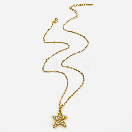 316L Surgical Stainless Steel Crystal Rhinestone Pendant Necklaces WG0E33C-03-1