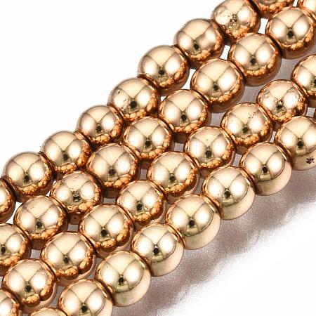 Electroplate Non-magnetic Synthetic Hematite Bead Strands G-Q466-3mm-04-1